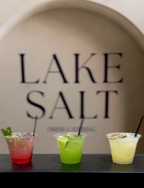Lake Salt's signature mocktails styled on the mobile bar